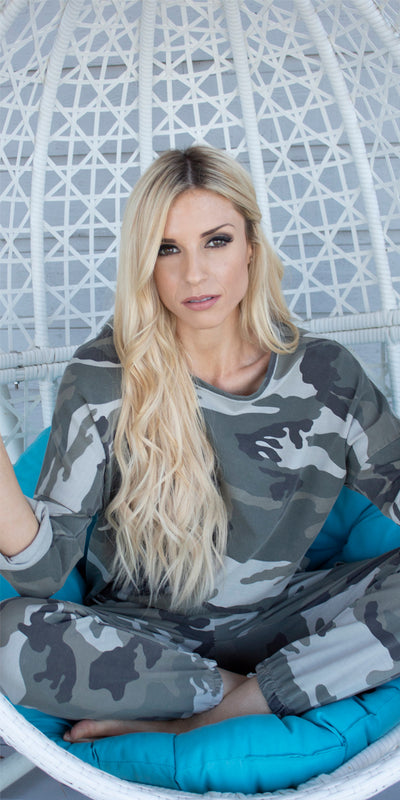 Cottom Camo Sweater - Shop at Zia -- 1323j, camo, camo print, cotton, fall, free shipping, made in italy, spandex, winter